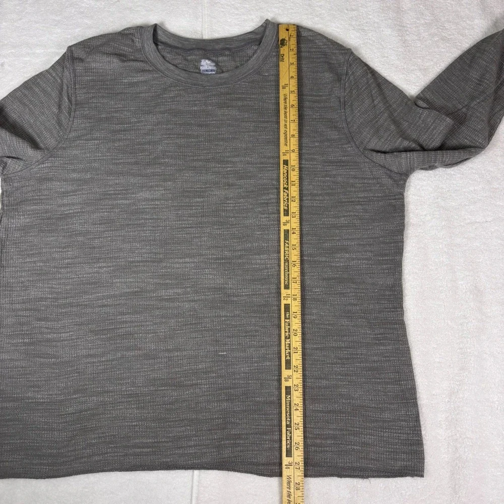 Fruit of the Loom Mens XXXL 3XG Long Sleeve Gray Thermal Knit Crewneck Shirt - Picture 5 of 9